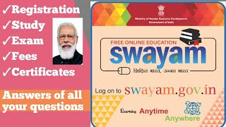 SWAYAM Free online course with certificate 2023-Registration, Exam, Fees and Certificates.