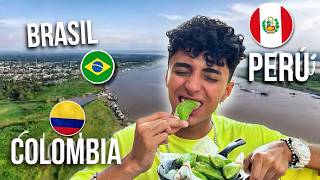 24h Comiendo en 3 Paises Diferentes! - Selva Amazonas triple frontera🌿🐍