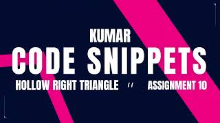 Hollow Right Triangle | Assignment 10 | CCBP | NxtWave CCBP 4.0 Telugu | Python Coding | Python