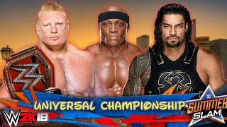 Roman Reigns vs Brock Lesnar vs Bobby Lashley UV Championship (Multiplayer) WWE 2K18 | Gaming Craze!