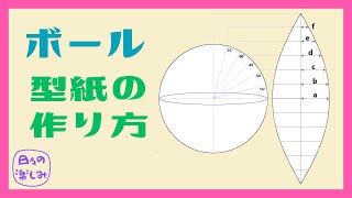 球の展開型紙の作り方（その１）　４枚～８枚はぎまで　半径または周囲指定　sphere net template　making Tutorial \u0026 Pattern