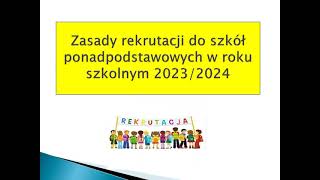 Zasady rekrutacji 2023/2024