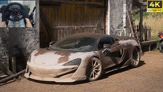 Rebuilding McLaren 600LT | Forza Horizon 5 | Steering Wheel Gameplay