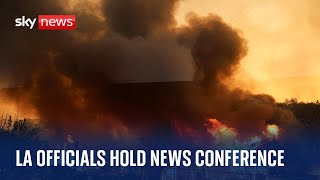 LA Mayor Karen Bass and officials hold news conference on California wildfires