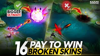 16 BROKEN SKINS THAT BUFFS YOUR HERO | PAY TO WIN | MOBILE LEGENDS