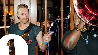 Chris Martin performs Hymn For The Weekend in the Live Lounge