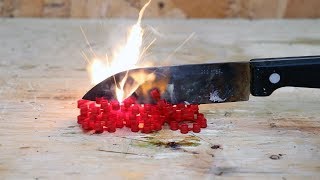 EXPERIMENT: Glowing 1000 degree KNIFE VS SPARKLERS & TOYS