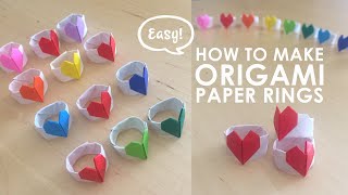 Paper Rings | Origami Heart Ring Tutorial | How to make a Paper Heart Ring | Easy Origami