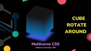 Tutorial : 3D Cube Rotate Around // Multiverse CSS without Javascript, GIF // SUNNY