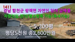 [번호1411} 합천군 쌍책면 집짓고 염소농장할 분 총2,600만원