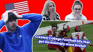 BRITISH FAMILY REACT | Craziest College Football Hits That Get Increasingly More Brutal!