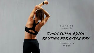 5 MIN DAILY STANDING STRETCH EXERCISES | NO EQUIPMENT | HEALTHY ROUTINE | SLIM & SHAPED