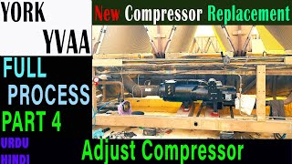 Compressor Replaced of york chiller YVAA full process in hindi urdu  part 4 #compressor #replacement