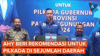 AHY Beri Rekomendasi Calon untuk Pilkada Papua Pegunungan, Kalsel, Banten, dan Sulsel