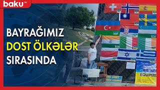 Bayrağımız Ukraynaya dost ölkələrin bayraqları arasında - BAKU TV