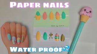 How to make DIY WATERPROOF PAPER NAILS WITHOUT GLUE | Fake Nails From Paper