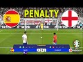 SPAIN Vs ENGLAND - Penalty Shootout | Final UEFA Euro 2024 | Yamal vs Saka | PES Gameplay