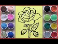 Colored sand painting beautiful roes - Sand art - How to coloring with colors sand (Chim Xinh)