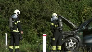 21.08.23 | Rønnede | Bil i brand på autotransporter - MTV SYD | Car on fire on an autotransporter