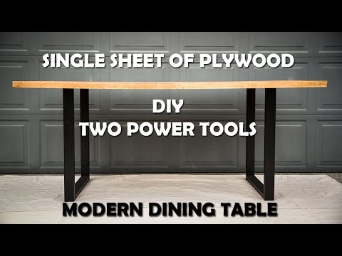 Modern Dining Table DIY | Single Sheet Plywood | Two Power Tools Modern Dining Table DIY | Single Sheet Plywood | Two Power Tools