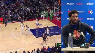 Joel Embiid learned the stepback move from James Harden finally after the travel call a game before