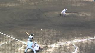 高校野球 2013年／夏・千葉県／7/23・流経大柏、7回裏のタイムリーの場面