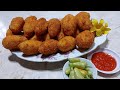 Kroket dari tepung kentang, isi sayur dan telur