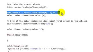 selecting a value from the dropdown in Selenium Webdriver