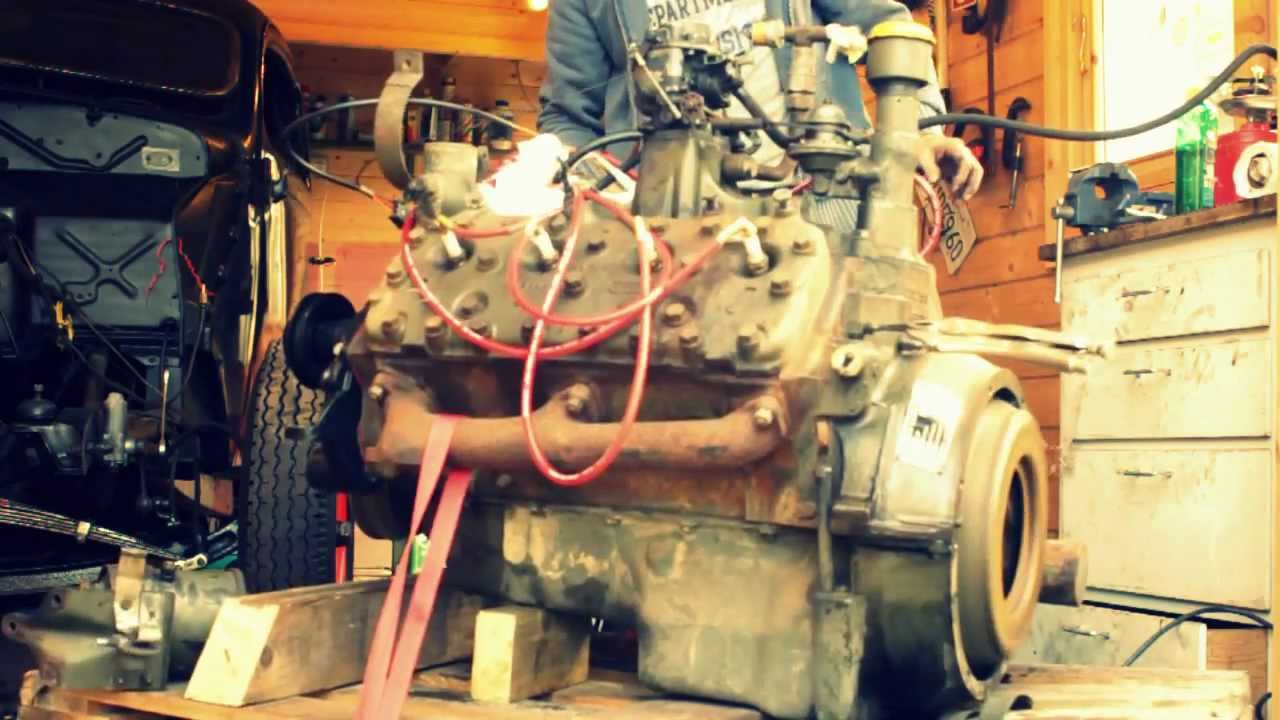 French Flathead V8 Started For The First Time In 20 Years I Guess - YouTube