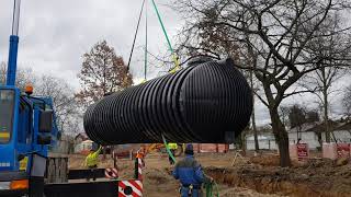 Instalace nádrže Columbus XXL 42 000 l v ZŠ Navis ve Světicích