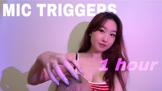 1 HOUR BRAIN MELTING MIC TRIGGERS 🤤💥 mic scratching, brain massage, tape, bubble wrap +