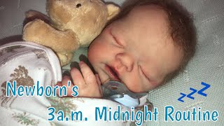 Newborn’s Midnight Routine| Baby Elio’s 3 A.M. Feeding And Changing🧸 emilyxreborns