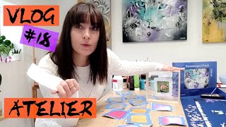 VLOG ATELIER #18 // Peinture de pleins d'animaux // Cadres cassés // Difficultés des mini formats