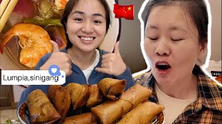 My First Time Cooking Filipino food Sinigang \u0026 Lumpia for My Chinese Friends!  ❤️🇨🇳🇵🇭