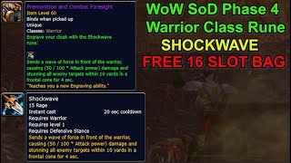 WoW SoD Phase 4 SHOCKWAVE WARRIOR RUNE Guide Free 16 Slot too