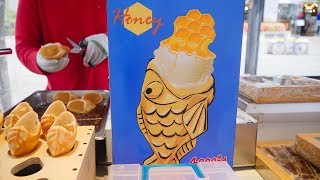 Honey ice cream Taiyaki∥蜂蜜アイス鯛焼き∥인사동 아가리 붕어빵∥Insadong(仁寺洞), Seoul, Korean Street Food