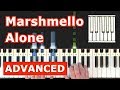 Marshmello - Alone - Piano Tutorial Easy - Sheet Music (Synthesia)