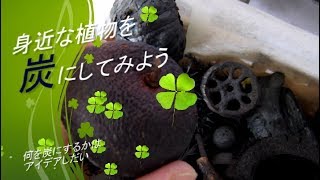 おもしろ科学実験　いろいろな炭作り　(竹炭もできるよ)  Making charcoal