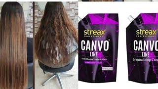 streax canvo hair straightener, streax hair straightener cream, how to use streax hair straightener