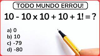 10 - 10 x 10 + 10 + 1! =❓Matemática Básica‼️