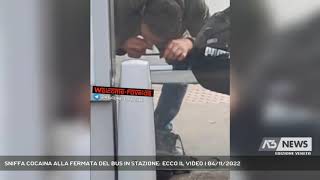 SNIFFA COCAINA ALLA FERMATA DEL BUS IN STAZIONE: ECCO IL VIDEO | 04/11/2022