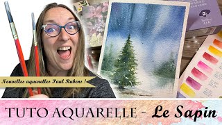 Tutoriel Aquarelle débutant - Comment peindre un sapin avec Virginie Lucas Vinnylu Création