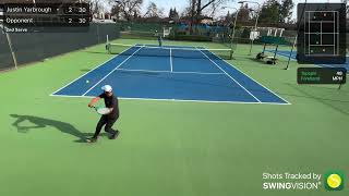 USTA NorCal practice 8 game pro set 4.5C (white hat) vs 4.0S (aggressive baseliner)