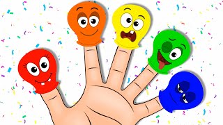 Família de dedos de balão 🎈🎈 | Finger Family Rhymes | Músicas Infantis