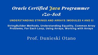 Oracle Certified Java Programmer 1Z0-808: StringBuilder Methods, Understanding Equality