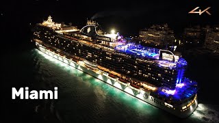 6 Cruiseships departing from port Miami🇺🇸 By Drone 4K