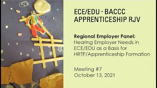 Regional Employer Panel (ECE/EDU Apprenticeship RJV Community of Practice - Meeting #7)