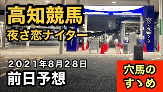 【前日予想】高知競馬（2021年8月28日）【穴馬のすゝめ】