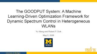 NSDI '26 - The GOODPUT System: A Machine Learning-Driven Optimization Framework for Dynamic...
