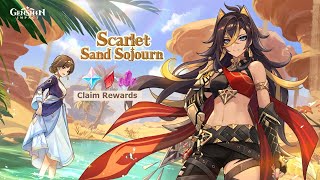 Scarlet Sand Sojourn web event | Free Primogems don't miss | Genshin Impact